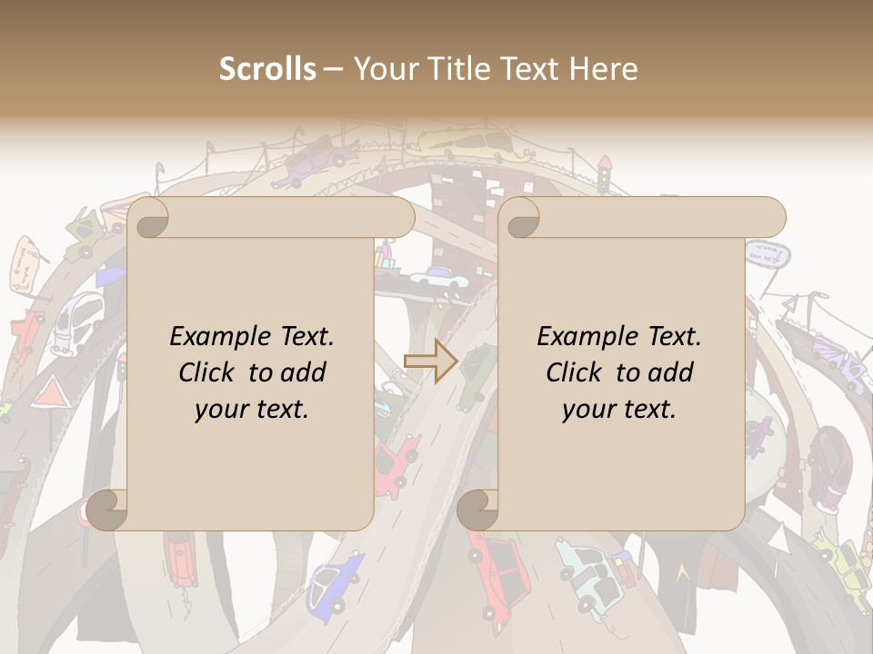 A Large Group Of Cars Driving Over A Bridge PowerPoint Template