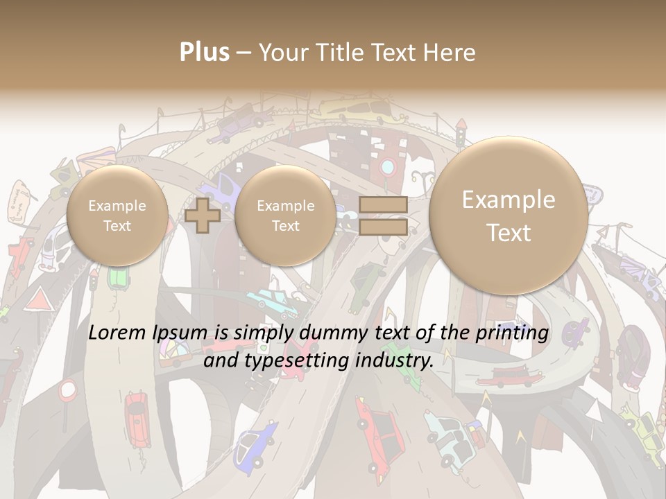 A Large Group Of Cars Driving Over A Bridge PowerPoint Template