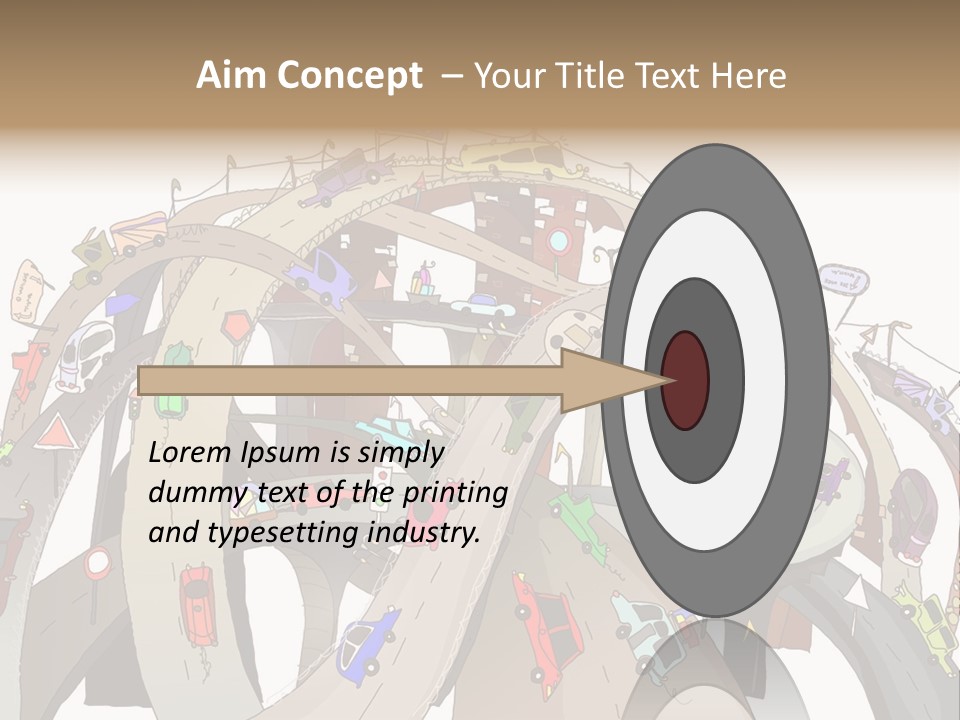A Large Group Of Cars Driving Over A Bridge PowerPoint Template
