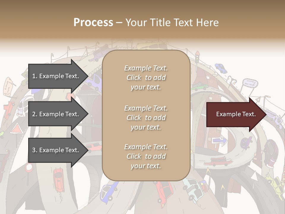 A Large Group Of Cars Driving Over A Bridge PowerPoint Template