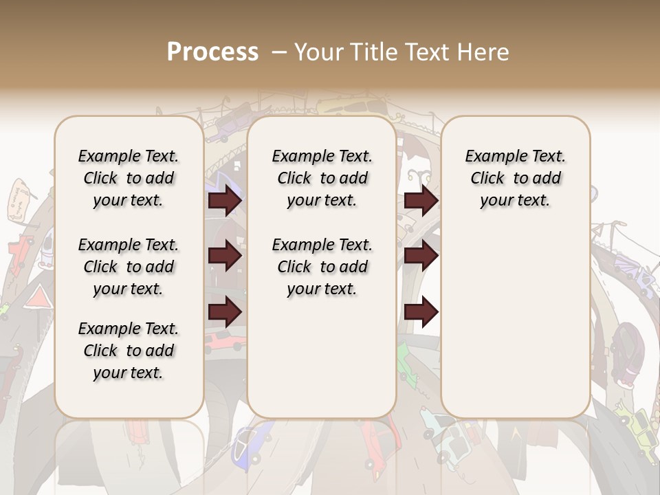 A Large Group Of Cars Driving Over A Bridge PowerPoint Template