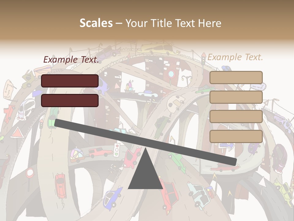 A Large Group Of Cars Driving Over A Bridge PowerPoint Template