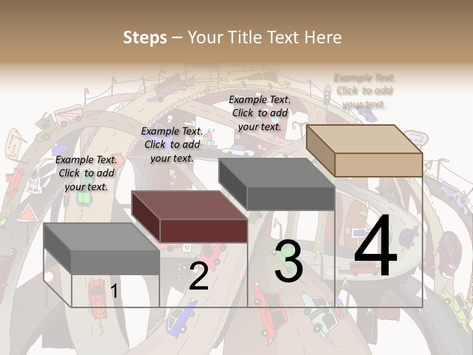 A Large Group Of Cars Driving Over A Bridge PowerPoint Template