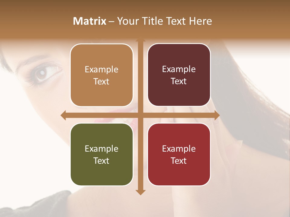 A Woman Holding Her Hand Up To Her Face PowerPoint Template