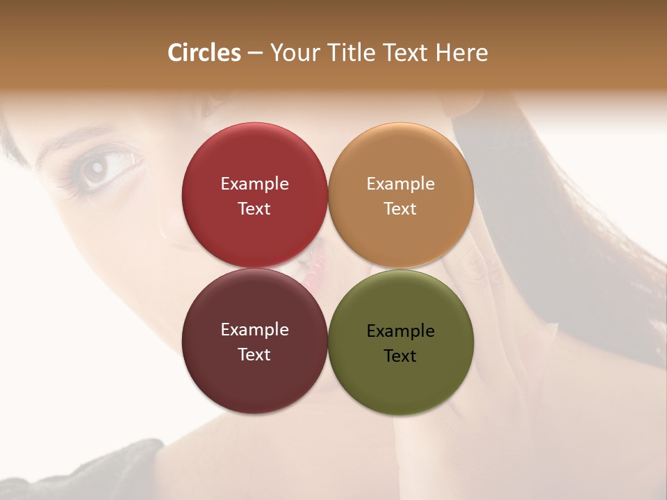 A Woman Holding Her Hand Up To Her Face PowerPoint Template