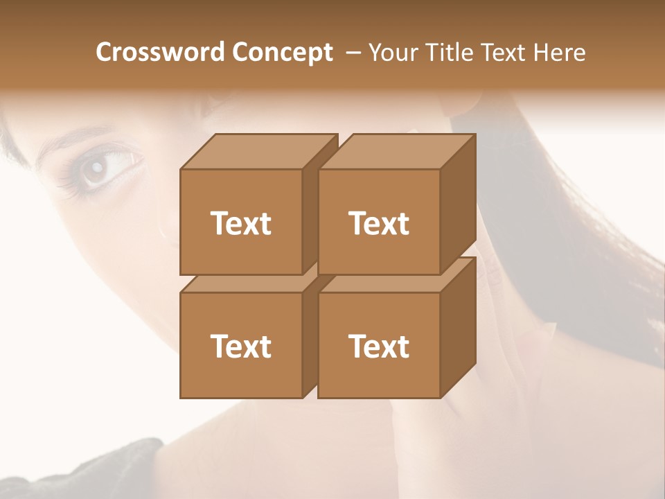 A Woman Holding Her Hand Up To Her Face PowerPoint Template