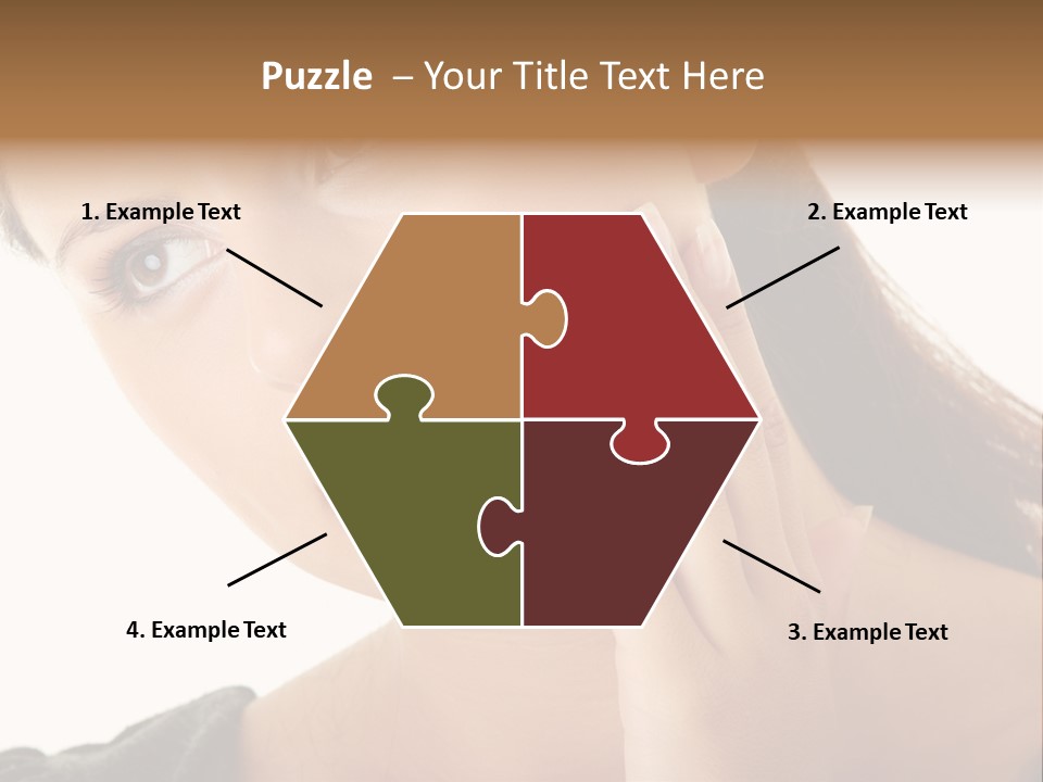 A Woman Holding Her Hand Up To Her Face PowerPoint Template