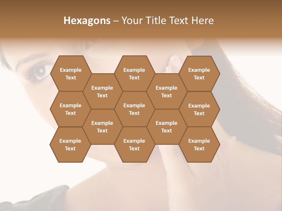 A Woman Holding Her Hand Up To Her Face PowerPoint Template