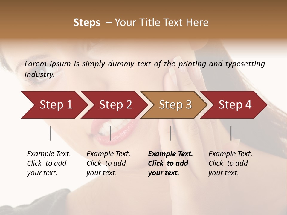 A Woman Holding Her Hand Up To Her Face PowerPoint Template