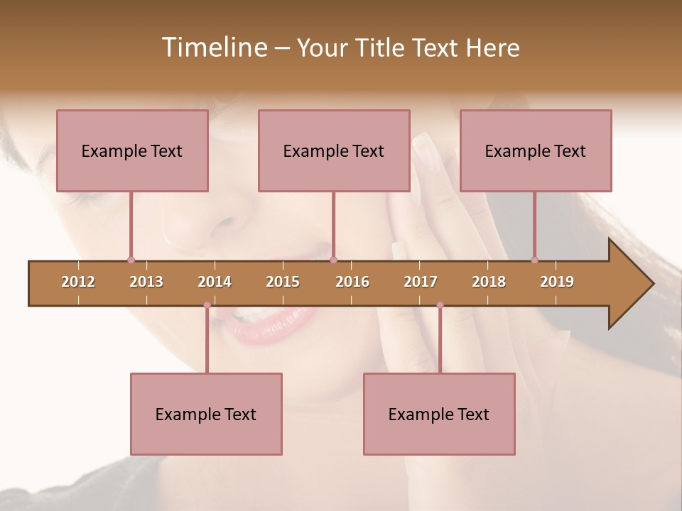 A Woman Holding Her Hand Up To Her Face PowerPoint Template