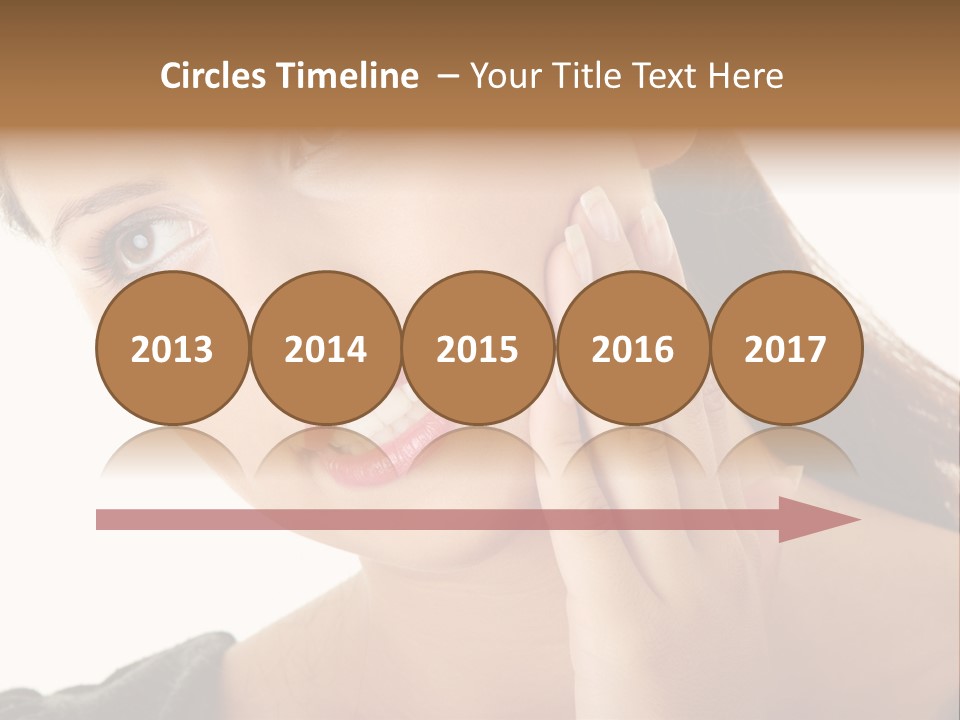 A Woman Holding Her Hand Up To Her Face PowerPoint Template