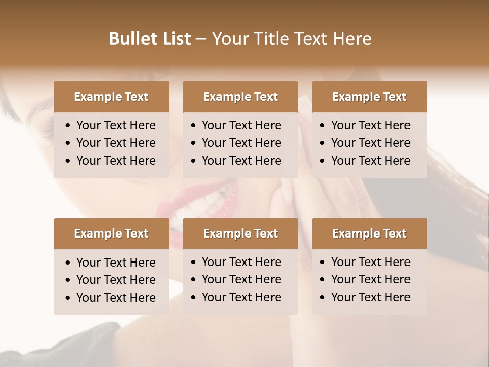 A Woman Holding Her Hand Up To Her Face PowerPoint Template