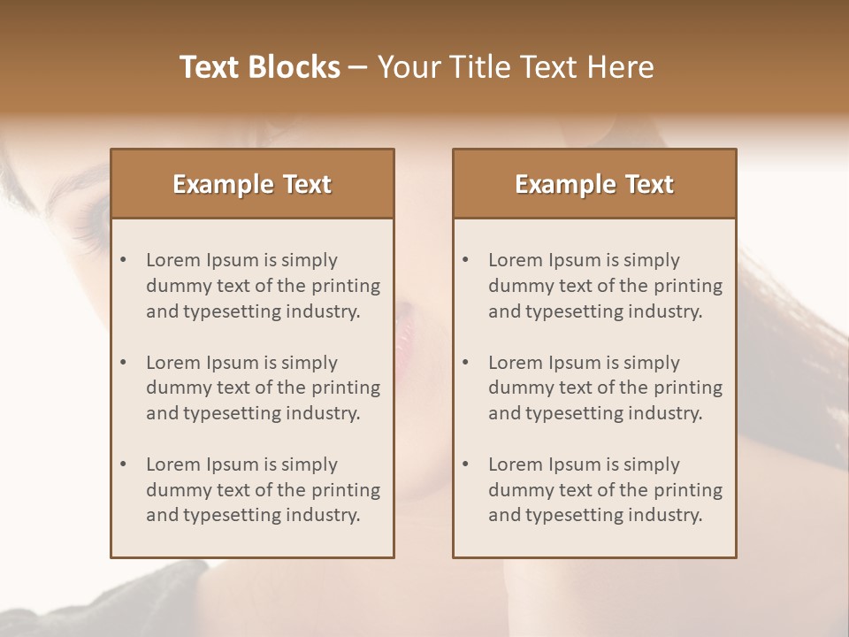 A Woman Holding Her Hand Up To Her Face PowerPoint Template