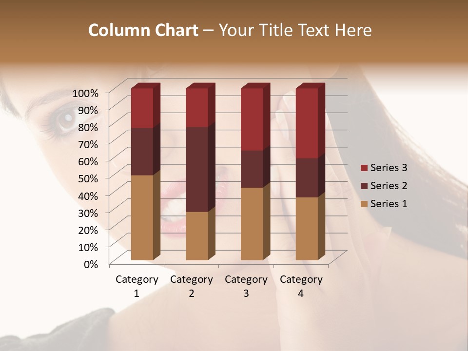 A Woman Holding Her Hand Up To Her Face PowerPoint Template