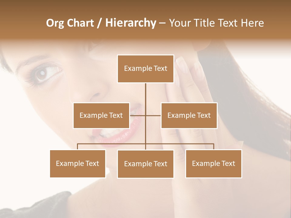 A Woman Holding Her Hand Up To Her Face PowerPoint Template
