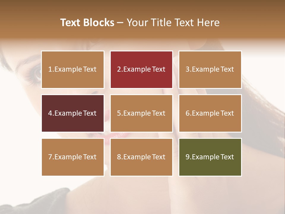 A Woman Holding Her Hand Up To Her Face PowerPoint Template