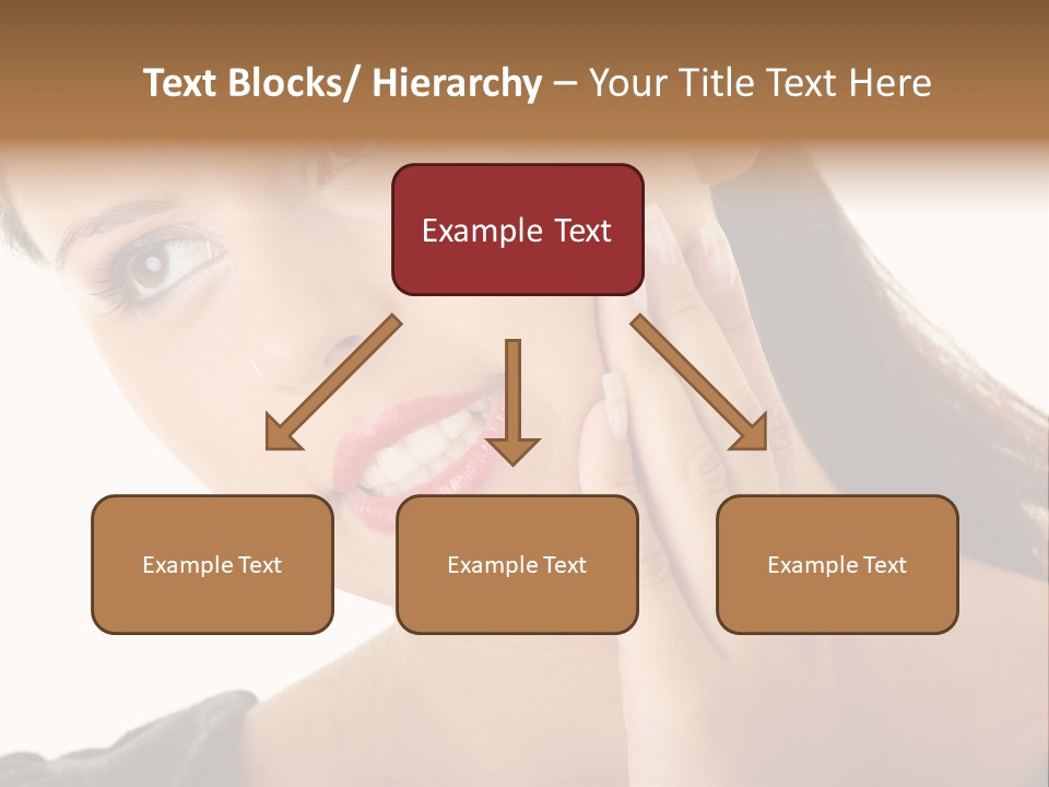 A Woman Holding Her Hand Up To Her Face PowerPoint Template