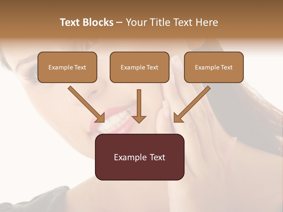 A Woman Holding Her Hand Up To Her Face PowerPoint Template