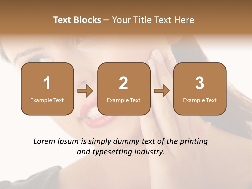 A Woman Holding Her Hand Up To Her Face PowerPoint Template