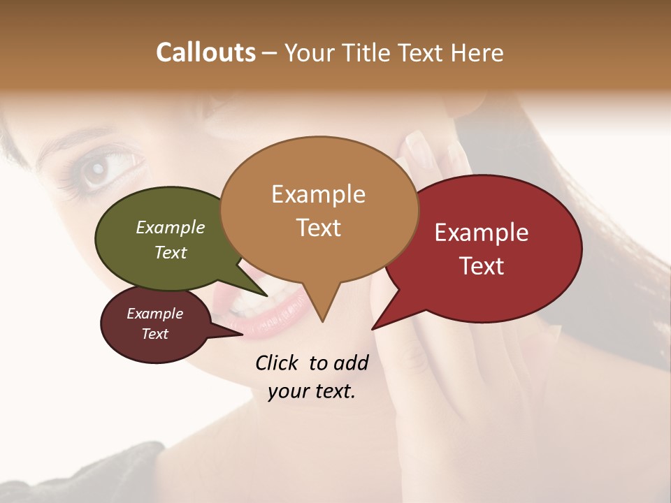 A Woman Holding Her Hand Up To Her Face PowerPoint Template