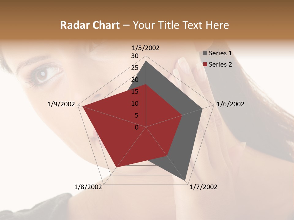 A Woman Holding Her Hand Up To Her Face PowerPoint Template