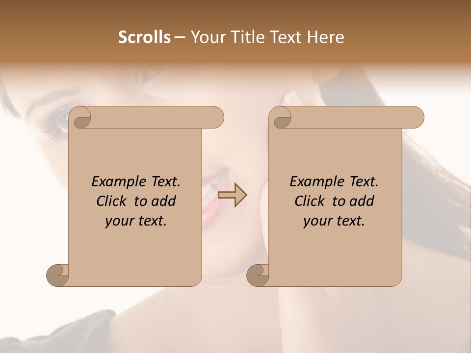 A Woman Holding Her Hand Up To Her Face PowerPoint Template