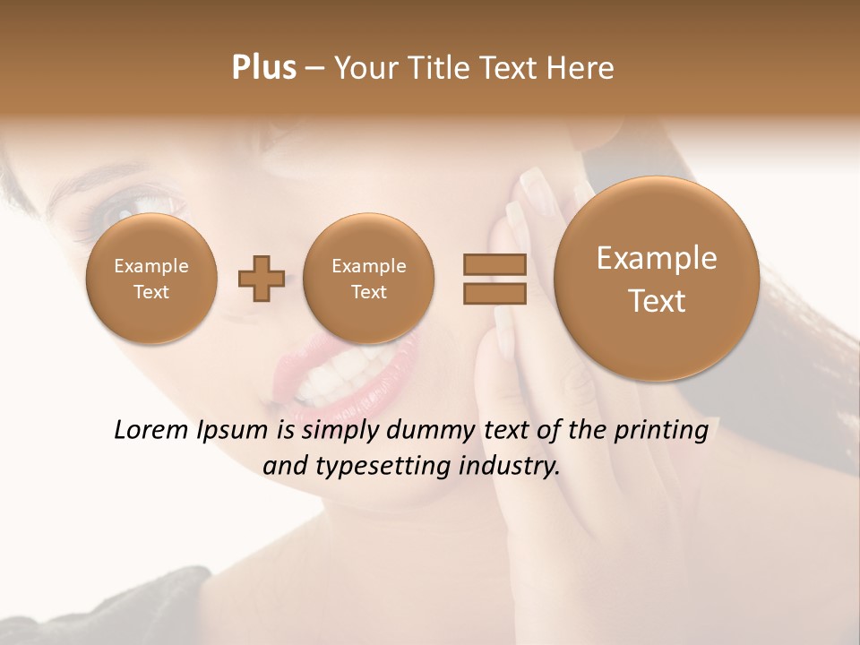 A Woman Holding Her Hand Up To Her Face PowerPoint Template