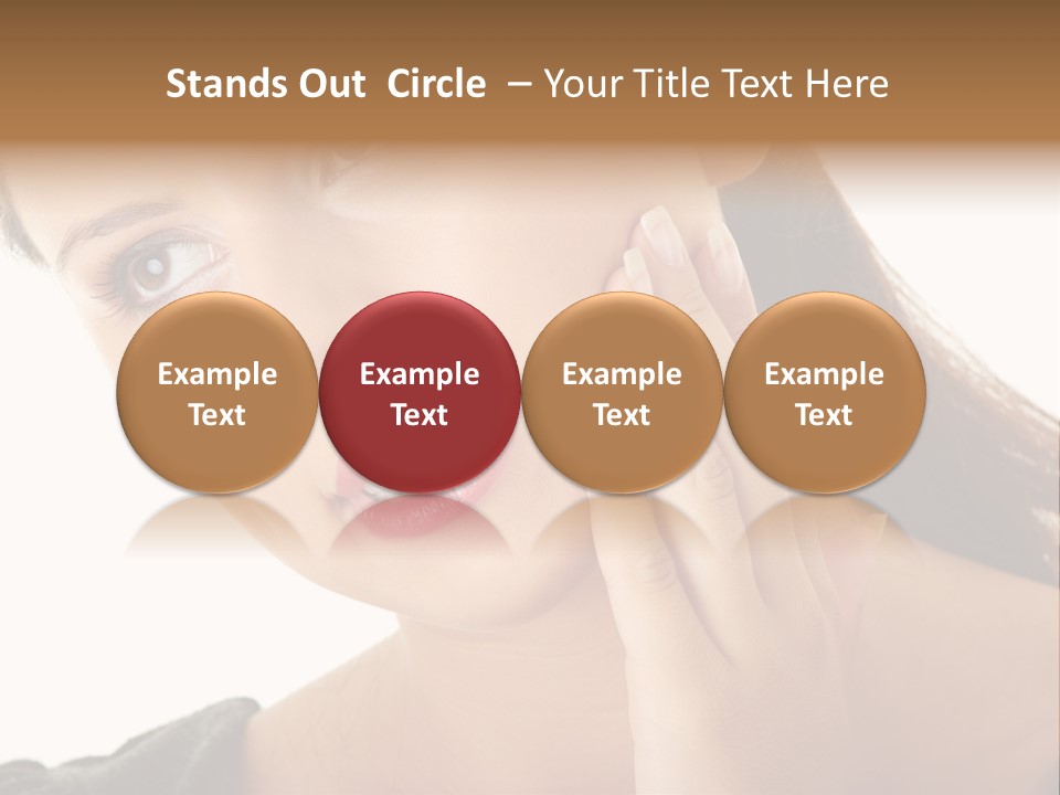 A Woman Holding Her Hand Up To Her Face PowerPoint Template