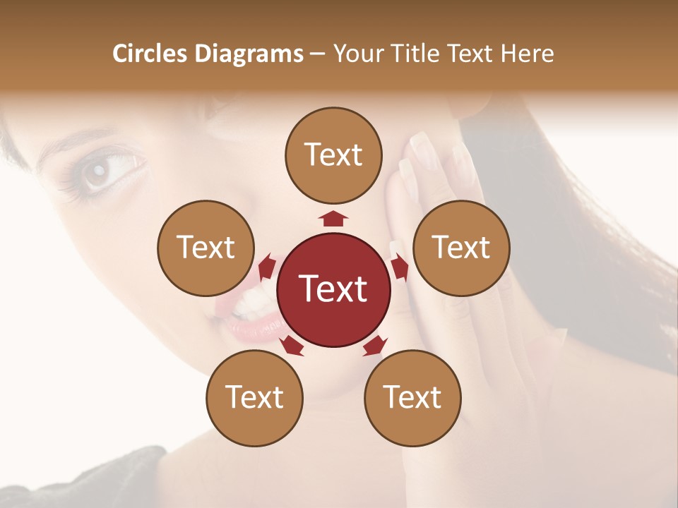 A Woman Holding Her Hand Up To Her Face PowerPoint Template