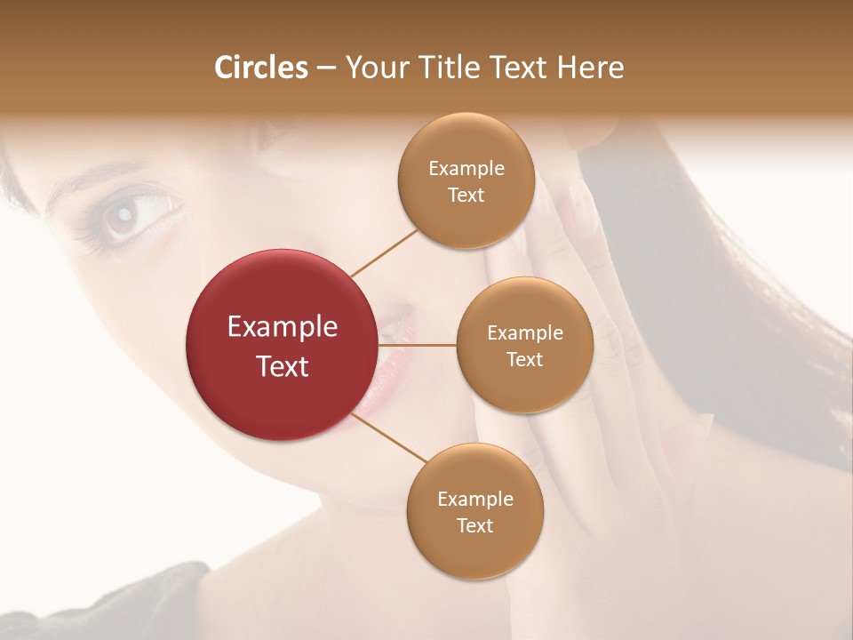 A Woman Holding Her Hand Up To Her Face PowerPoint Template