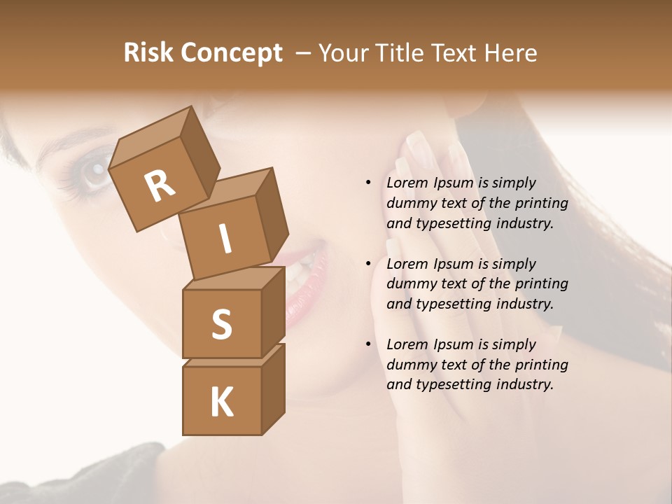 A Woman Holding Her Hand Up To Her Face PowerPoint Template