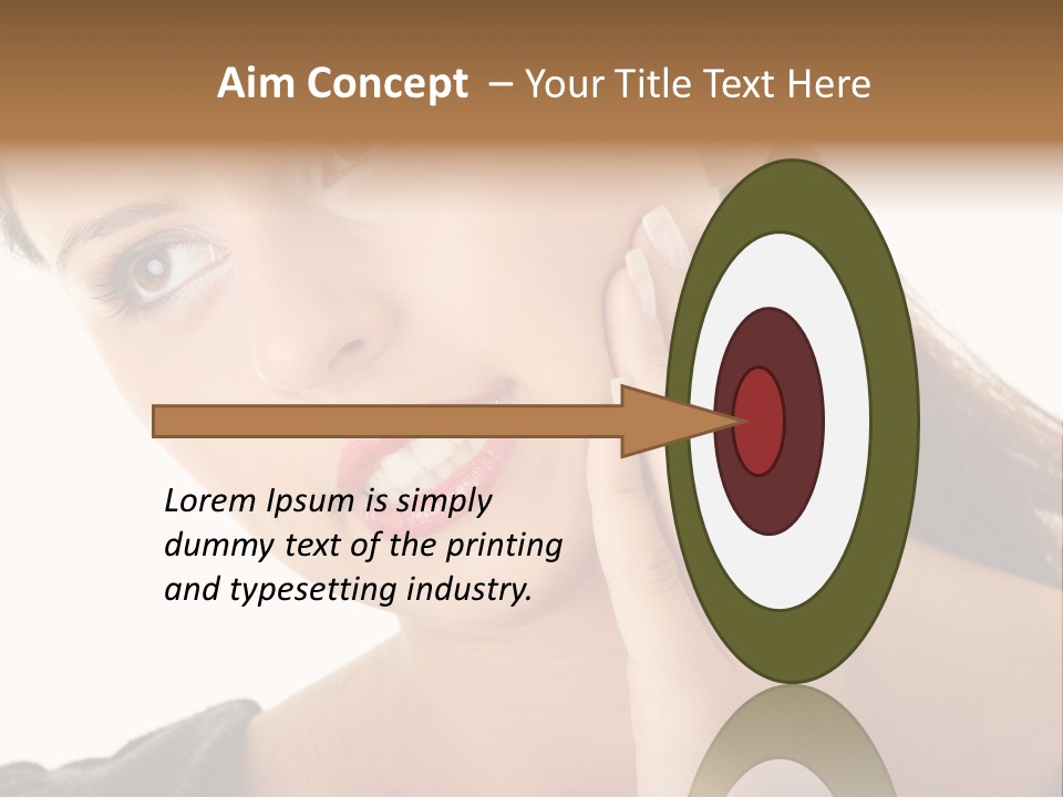 A Woman Holding Her Hand Up To Her Face PowerPoint Template