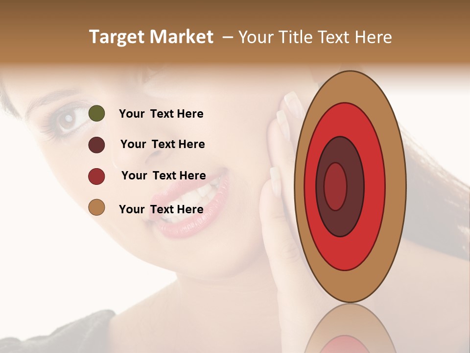 A Woman Holding Her Hand Up To Her Face PowerPoint Template