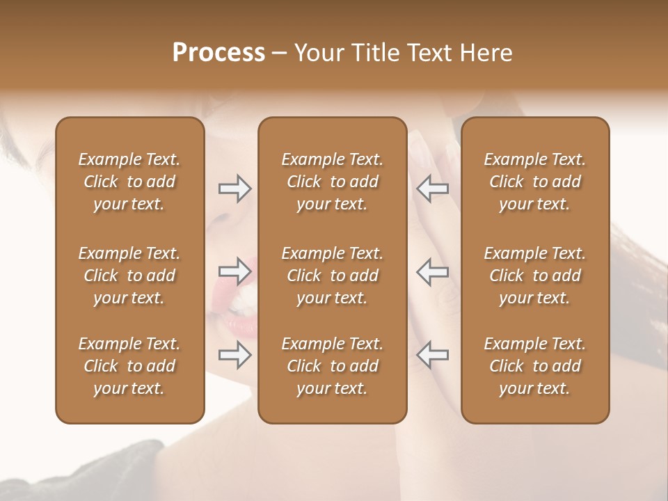 A Woman Holding Her Hand Up To Her Face PowerPoint Template