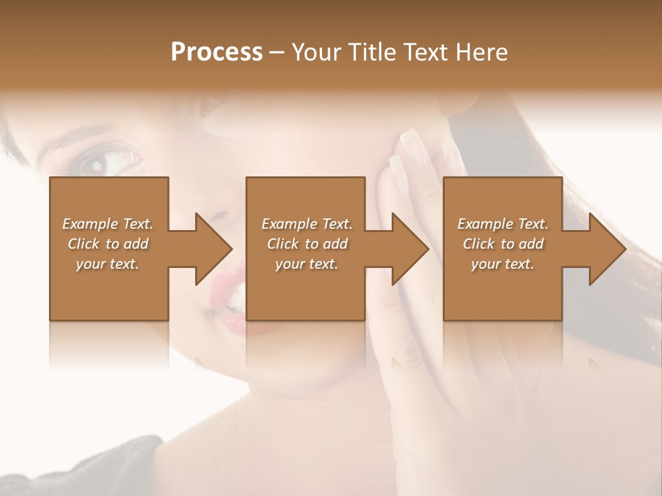 A Woman Holding Her Hand Up To Her Face PowerPoint Template