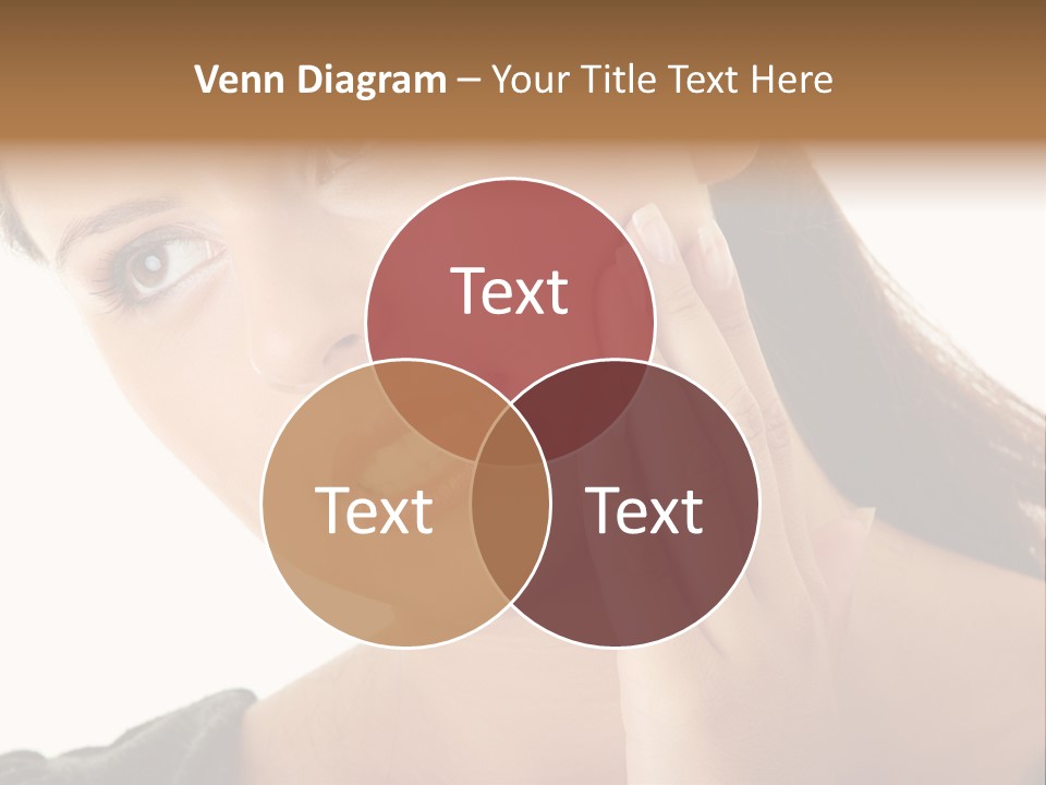 A Woman Holding Her Hand Up To Her Face PowerPoint Template