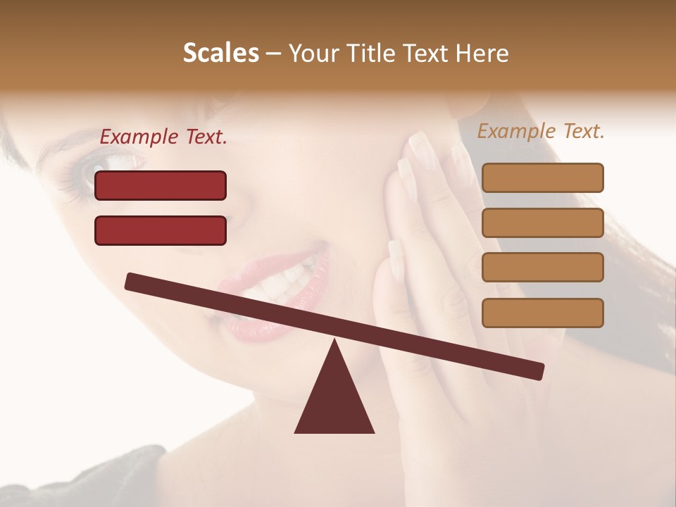 A Woman Holding Her Hand Up To Her Face PowerPoint Template