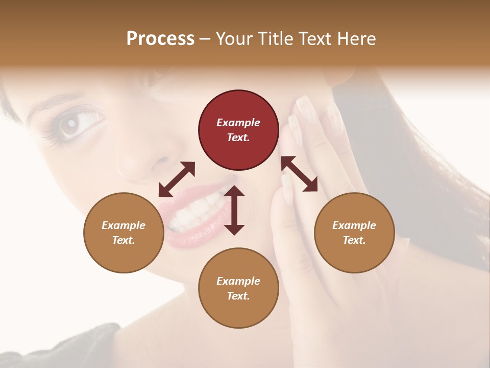 A Woman Holding Her Hand Up To Her Face PowerPoint Template