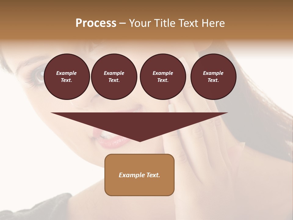 A Woman Holding Her Hand Up To Her Face PowerPoint Template