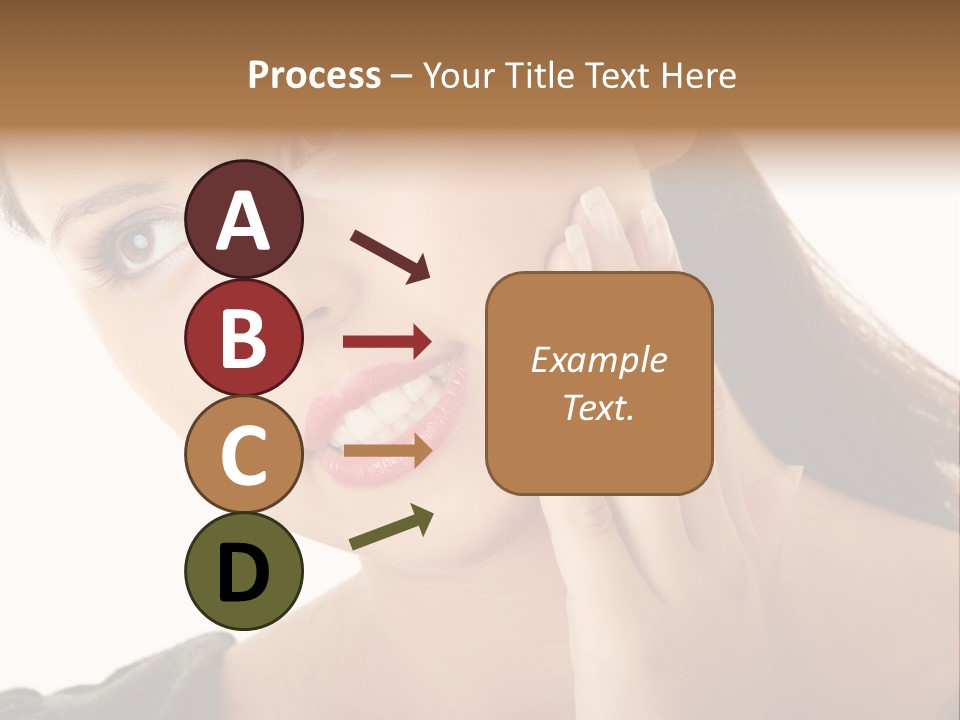 A Woman Holding Her Hand Up To Her Face PowerPoint Template