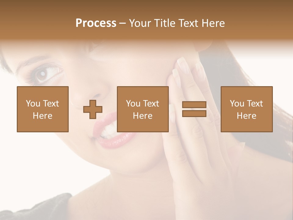 A Woman Holding Her Hand Up To Her Face PowerPoint Template