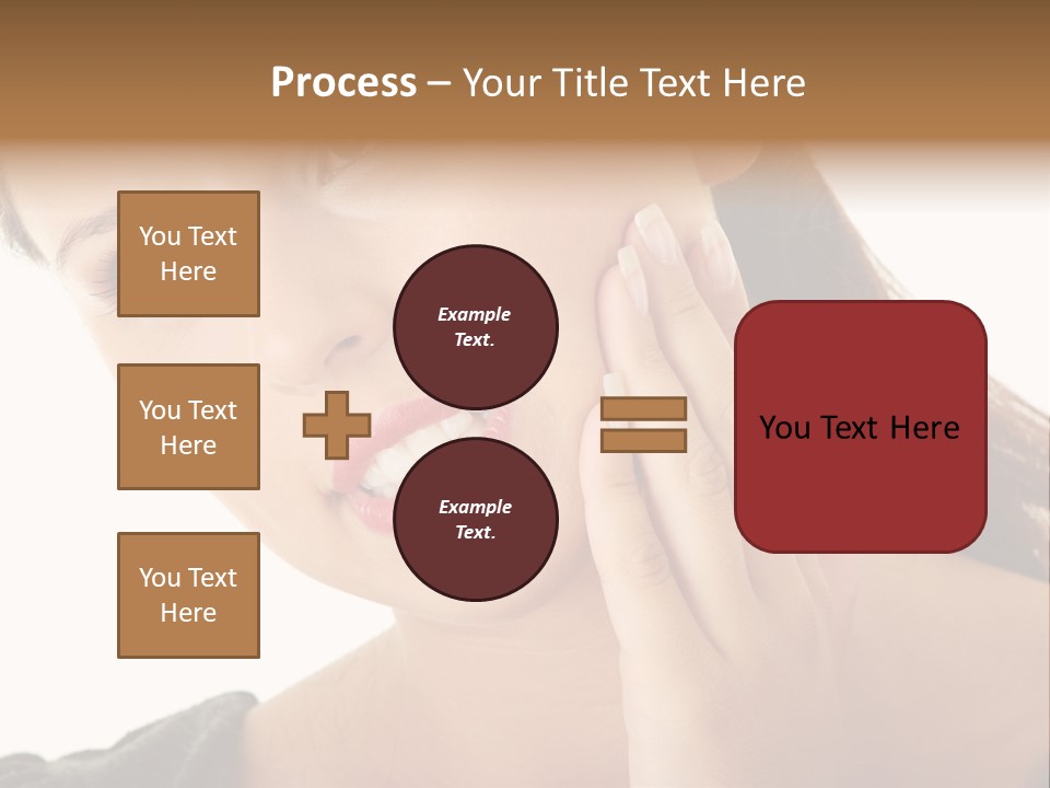A Woman Holding Her Hand Up To Her Face PowerPoint Template