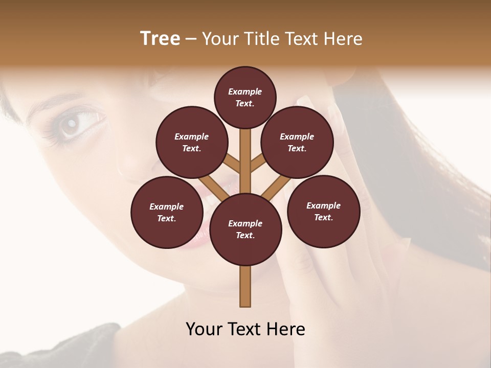 A Woman Holding Her Hand Up To Her Face PowerPoint Template