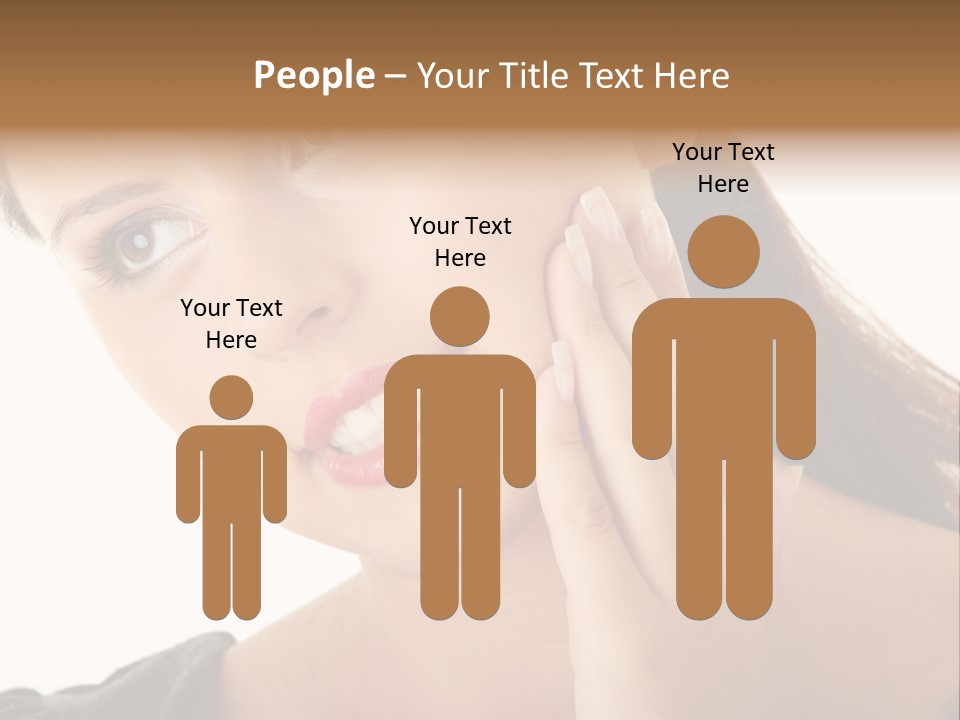 A Woman Holding Her Hand Up To Her Face PowerPoint Template