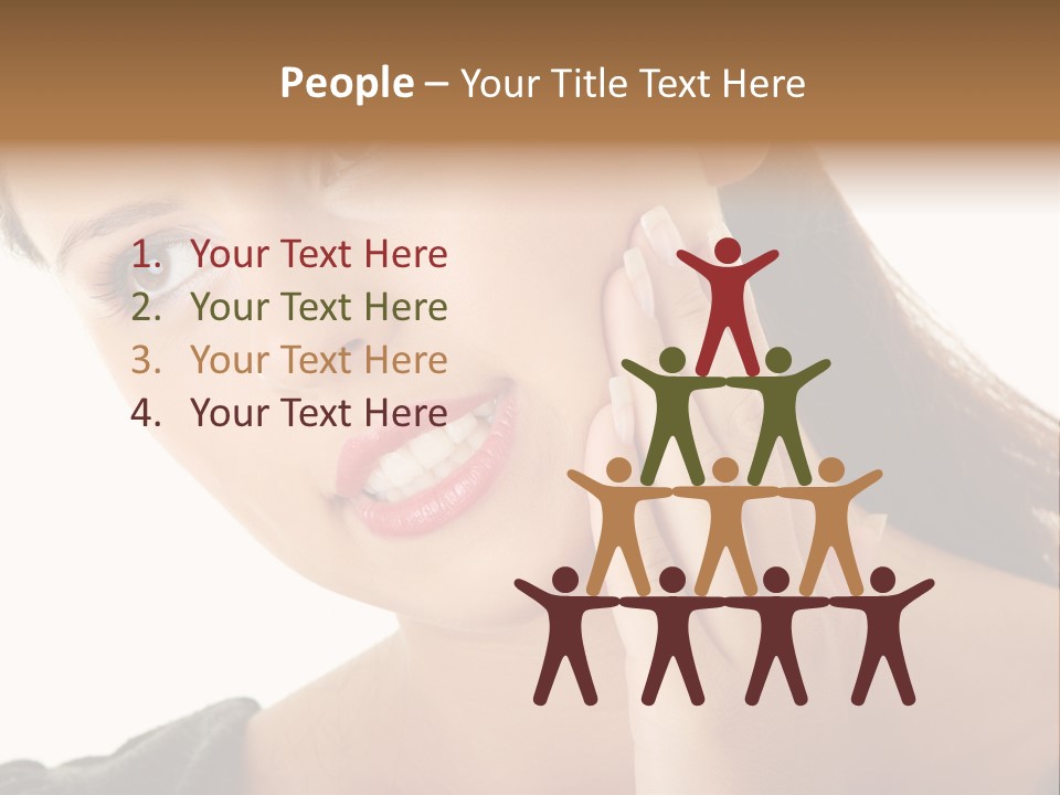 A Woman Holding Her Hand Up To Her Face PowerPoint Template