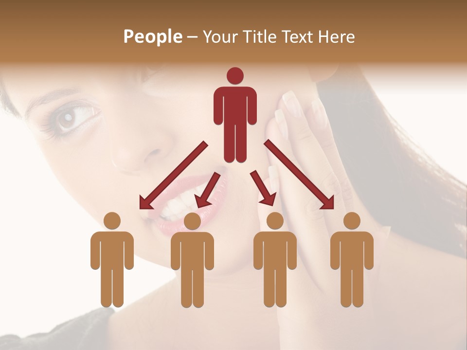 A Woman Holding Her Hand Up To Her Face PowerPoint Template