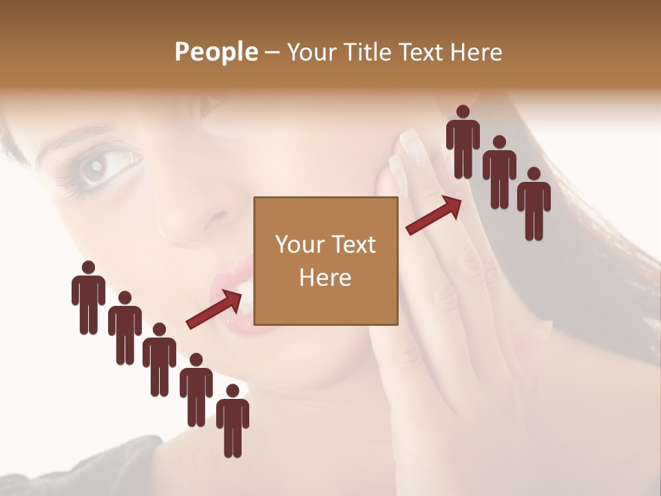 A Woman Holding Her Hand Up To Her Face PowerPoint Template