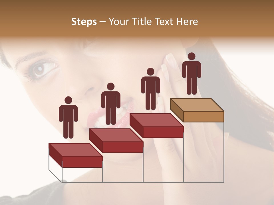 A Woman Holding Her Hand Up To Her Face PowerPoint Template