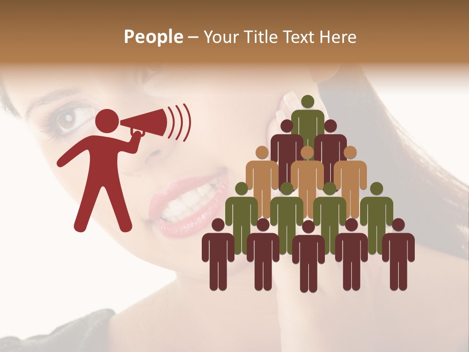 A Woman Holding Her Hand Up To Her Face PowerPoint Template