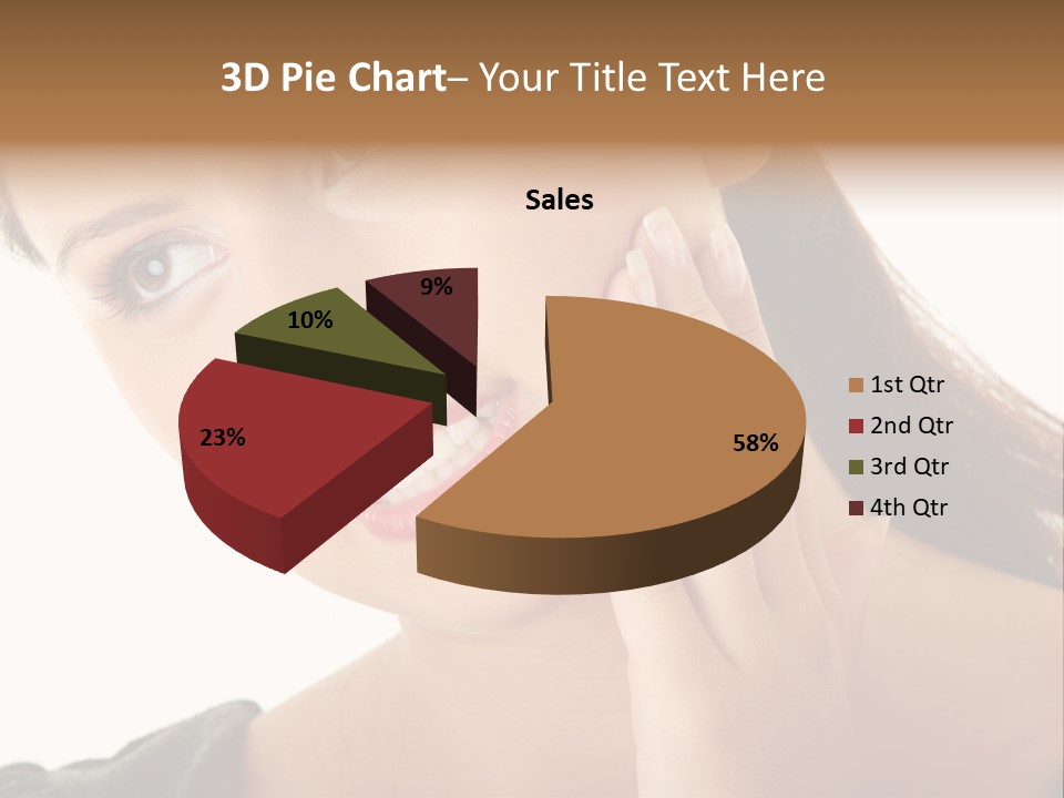A Woman Holding Her Hand Up To Her Face PowerPoint Template